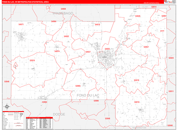 Fond du Lac Metro Area Wall Map